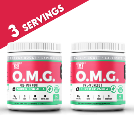 Pack of 8 OMG Preworkout Capsules - Organic Stevia & Creatine - Energy Boost - Pre-Workout