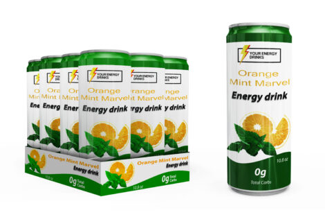 Orange Mint Marvel Energy Drinks (pack of 16)